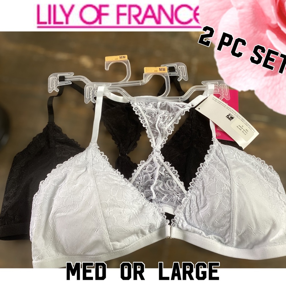 🌸Lily of France 2 PC Front Hook Bras